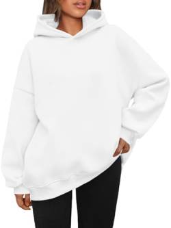 AUTOMET Hoodies für Frauen Übergroße Kapuzen-Sweatshirts Fleece Casual Langarm Pullover Lose Leichte Herbstkleidung 2023, Weiss/opulenter Garten, M von AUTOMET