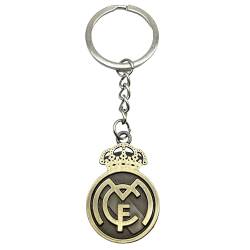 AUTOZOCO Real Madrid CF Schlüsselanhänger aus Metall, Real Madrid Edition, Schlüsselanhänger aus Metall, goldfarben, gold von AUTOZOCO