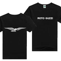 Herren Bedruckte T-Shirts Unterwäsche Für Moto Guzzi Rundhalsausschnitt Stretch Kurzärmelig Bequemes T-Shirt Oberteil Kleidung Einfarbig Poloshirts- Black||XL von AUTS