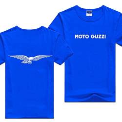Herren Bedruckte T-Shirts Unterwäsche Für Moto Guzzi Rundhalsausschnitt Stretch Kurzärmelig Bequemes T-Shirt Oberteil Kleidung Einfarbig Poloshirts- Blue||XL von AUTS