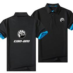 Herren-Rugby-Poloshirts Für Can-am Atmungsaktives T-Shirt Schlichtes Kurzarm-T-Shirt Mit Kragen Trendiger Rennanzug Mit Halbarmdruck Trainings Top-Kleidung-Black||S von AUTS