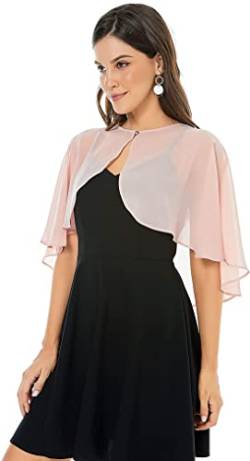 AUTTOGirl Sanft Chiffon Schal Stola Bolero Wraps zum Abendkleid Hochzeit Kap Zudecken für Frauen Blush von AUTTOGirl