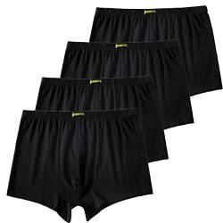 AUTUCAU Herren-Boxershorts aus Baumwolle, Übergröße, lockere Passform, weich, dehnbar, 4er-Pack, UK L-5XL, Schwarz (4er-Pack), XXL von AUTUCAU