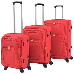 AUUIJKJF Home Outdoor Others3-teiliges Softcase Trolley Set rot, rot von AUUIJKJF