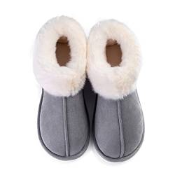 AUXDIQ Hausschuhe Damen Herren Pantoffeln im Herbst und Winter Wärme Plüsch rutschfeste Drinnen und Draußen Schuhe von AUXDIQ