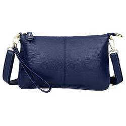 AUXDIQ Kleine Leder Crossbody Bag für Frauen, Handy Cross Body Schwarz Geldbörsen Damen Handtaschen Umhängetaschen Wallet mit Wrist Strap von AUXDIQ