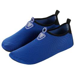 AUXDIQ Schwimmschuhe Damen Herren Badeschuhe Aquaschuhe Surfschuhe Wasserschuhe Strandschuhe Barfuß Schnell Trocknend Blau 35/36 EU von AUXDIQ