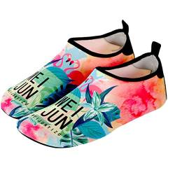 AUXDIQ Schwimmschuhe Damen Herren Badeschuhe Aquaschuhe Surfschuhe Wasserschuhe Strandschuhe Barfuß Schnell Trocknend Flamingo Rosa 39/40 EU von AUXDIQ