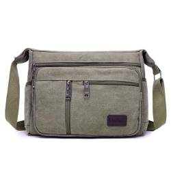 AUXDIQ wasserdichte Messenger Umhängetasche, Multi Pockets Canvas Crossbody Bag für Männer, Casual Lightweight Satchel Bag von AUXDIQ