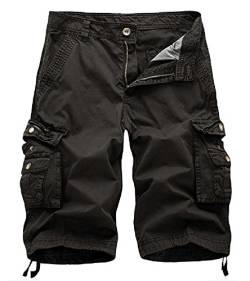 AUYUG Bermuda Shorts Männer Armee Baumwolle Kurze Hose Herren Cargo Shorts(Dark Grau,42) von AUYUG