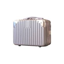AUklOPVZZ Reisekoffer mit benutzerfreundlichem Reisebegleiter, Make up Palettenkoffer mit hoher Kapazität, Kosmetikkoffer und Gepäcktasche, B63silbrig, 14 Zoll von AUklOPVZZ