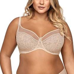 AVA 1396 Soft BH Damen Unterwäsche Gemustert Seitenstäbchen Regulierbar Setteil, Beige,90C von AVA