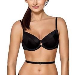 AVA 146/69 Push-Up BH Damen Unterwäsche Rückenfrei Abnehmbar Glatt, Schwarz,65E von AVA