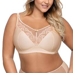 AVA 1691 Libi Dame Soft BH Voll Cups Ohne Bügel V-Ausschnitt, Beige,100D von AVA