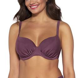 AVA Dame Bikini-BH Oberteil Gepolsterte Cups Bügel Glänzend Sommer Bademode Strandmode SK-168/1, Violett,70I von AVA