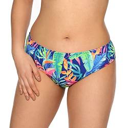 AVA Dame Bikini Slip Brazilian Bunt Gemustert Bademode Strandmode SF-144/5, Blau,L von AVA