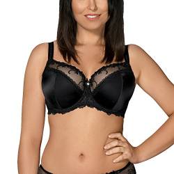 AVA Damen Bügel BH Dessous Stickerei Halbgepolstert Schleife Träger 1030, Schwarz,70E von AVA