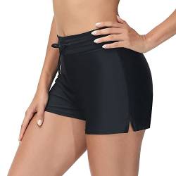 AVACOO Damen Schwimmhose Badeshorts Strandshorts Bauch Weg Strandmode 50 LSF Schwarz M von AVACOO