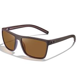 AVAWAY Polarisierte Sonnenbrille Herren UV400 Schutz Leichte TR90 Rahmen Quadrat von AVAWAY