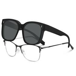 AVAWAY Polarisierte Überzieh Sonnenbrille Damen und Herren UV-Schutz Überbrille Sonnenbrille für brillenträger UV400 AV883 von AVAWAY
