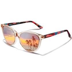 AVAWAY Retro Polarisierte Damen Sonnenbrille Outdoor UV 400 Brille für Fahren Angeln Reisen, Acetat-Rahmen von AVAWAY