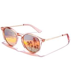 AVAWAY Retro Vintage Polarisierte Sonnenbrille Damen Runde UV400 Schutzbrille mit Leichte Rahmen von AVAWAY