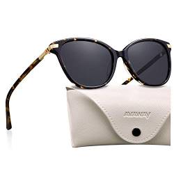 AVAWAY Retro polarisierte Sonnenbrille für Damen UV-Schutz Damenbrille für Fotografie Wandern Reisen Fahren Kategorie 3 Vintage Acetat Rahmen von AVAWAY