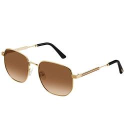AVAWAY Stilvolle UV400 Sonnenbrille Damen Polarisierte Schutzbrille mit Metallrahmen von AVAWAY