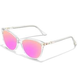 AVAWAYGrau Retro polarisierte Sonnenbrille für Damen UV-Schutz Damenbrille für Fotografie Wandern Reisen Fahren Kategorie 3 Vintage Acetat Rahmen von AVAWAY