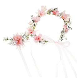 1 Set Brautkranz Blumenkranz Stirnband Frauen Kopfschmuck Blumenkranz Kopfschmuck Blumenmädchen Kopfschmuck Brautkopfschmuck for Hochzeit Perlenkopfschmuck Hochzeit Kopfbedeckung Armband von AVFORA