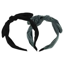 2 Stück Schleifen-Stirnband, Spa-Kopfband, Yoga-Stirnbänder for Frauen, Perlen-Stirnbänder, breite Haarreifen, geknotete Stirnbänder for Frauen, breite Kopfbedeckung, geknotete Schleife, Kopfschmuck, von AVFORA