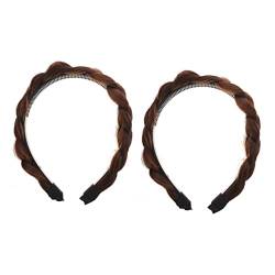 2 Stück Zopf-Stirnband, Goody Haarspangen for Frauen, Haarspangen for Mädchen, Haarbänder for Mädchen, 2 Stränge, Kunsthaar, geflochtenes Stirnband, Haar, geflochtenes Haarband, Kunsthaar, Haarreifen von AVFORA