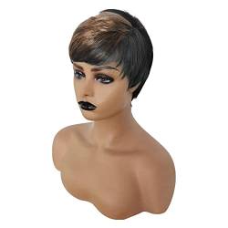 Damen-Perücke, flauschig, kurzes lockiges Haar, Hochtemperatur-Seiden-Rose-Mesh-Stirnband-Perücke, geeignet for Damen-Perücken, Expresshair1 (Color : C, Size : One Size) von AVFORA