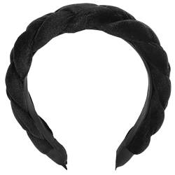 Geflochtenes Satin-Stirnband, gepolstertes Haarband, gedrehtes Zopf-Stirnband, Vintage-Stirnband for Haarstyling (Color : Grey) von AVFORA