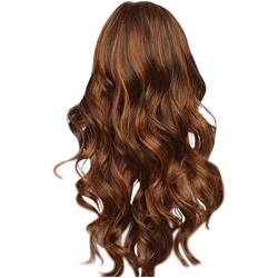 Perücke Damen Mid Split Long Roll Damen Kurzes Lockiges Haar Gemischt Mit Goldenem Stirnband Geeignet for Damenperücken Blonde Perücke Und Lace Front Perücke von AVFORA