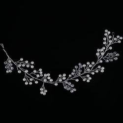 Silberfarbene Perlen-Stirnbänder, Hochzeits-Stirnband, Braut-Haarschmuck, Kopfschmuck, Hochzeit-Haarschmuck, Kopfbedeckung von AVFORA