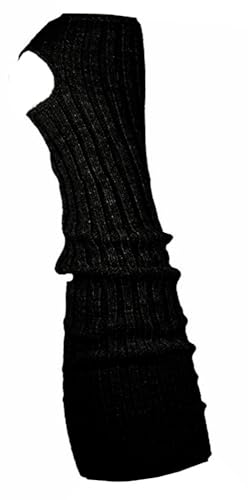 AVIDESO Stulpen Damen Wadenlang 55cm + Fersenloch Schwarz - Beinlinge Strick Weich Legwarmer Tanzstulpen Mädchen Beinstulpen Schwarz von AVIDESO