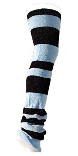 AVIDESO Stulpen Overknee - Legwarmer mit modernen Blockstreifen für Ballett, Poledance oder Alltag zweifarbig (hellblau - schwarz) von AVIDESO