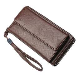 AVLUZ Herren-Geldbörse, Business-Clutch, großes Fassungsvermögen, Münztasche mit Druckknopfverschluss (Color : A) von AVLUZ