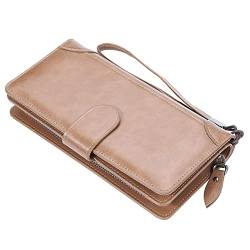 AVLUZ Herren-Geldbörse, Lange Business-Clutch, große Vermögenstasche mit Druckknopf-Münzfach (Color : B) von AVLUZ