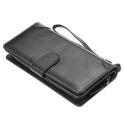 AVLUZ Herren-Geldbörse, Lange Business-Clutch, große Vermögenstasche mit Druckknopf-Münzfach (Color : C) von AVLUZ