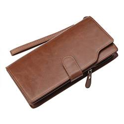 AVLUZ Herren-Geldbörse, multifunktionale Business-Clutch, große Vermögenstasche, Münzfach mit Druckknopfverschluss (Color : A) von AVLUZ