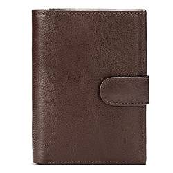 AVLUZ Leder-Geldbörse, Business-Reisepass-Tasche for Herren, mit filigraner Banknotenklammer genähter Reichtumstasche, Münzfach/Kreditkartenetui mit 12 Kartenfächern (Color : A) von AVLUZ