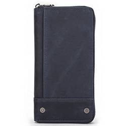 AVLUZ Retro-Leder-Geldbörse, Lange Herren-Clutch, RFID-blockierendes Kreditkartenetui, Geldbeutel mit Geldscheinklammer und großem Fassungsvermögen (Color : C) von AVLUZ