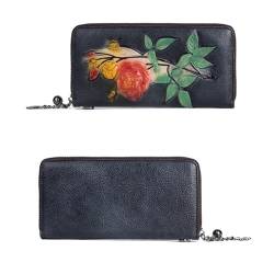 AVLUZ Vintage-Geldbörsen aus echtem Leder for Damen, modische Clutch-Tasche mit Prägung, handgefertigter Kartenhalter, Organizer (Color : C) von AVLUZ