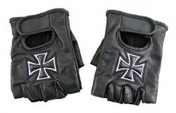 AW-Collection Fingerlose Handschuhe Eisernes Kreuz aus echtem Leder schwarz m-2xl (XXXL) von AW-Collection