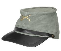 AW-Collection Kavallerie Cap mit Schild aus Wildleder grau gekreuzte Gewehre von AW-Collection