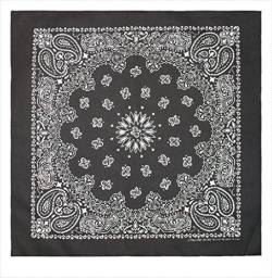 AW-Collection Schwarz Paisley Bandana - Original Made in USA, Biker, Motorrad, Country Line Dance von AW-Collection