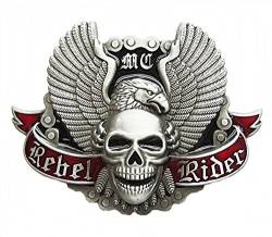Gürtelschnalle Buckle Gürtelschliesse Rebel Rider Adler Totenkopf Biker von AW-Collection