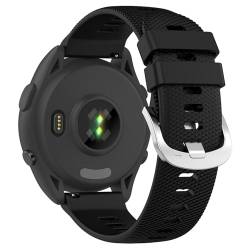 AWADUO Kompatibel mit Garmin Forerunner 165 Ersatz Band, 20mm Ersatz Silikon Armband Armband Weich und langlebig mit Quick Release Smartwatch Zubehör (Schwarz) von AWADUO